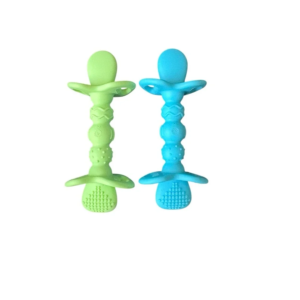 Nuby 2 Pack Dipeez 2-in-1 Silicone Spoon &‎ Dipper Set Self Feeding